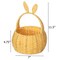 Wickerwise Hand-Woven Easter Bunny Ear Basket with Handle – Multi-Purpose Paper Rope Wicker Basket for Easter Egg Hunts, Picnics, Flower Arrangements, Food Storage, Party, and Home Decor